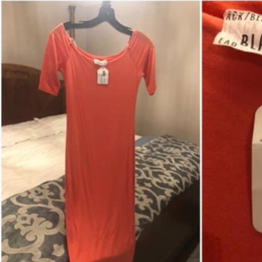 Coral knit dress